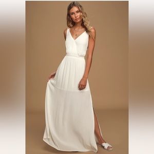 Lulus Lost in Paradise Dress in white, size small